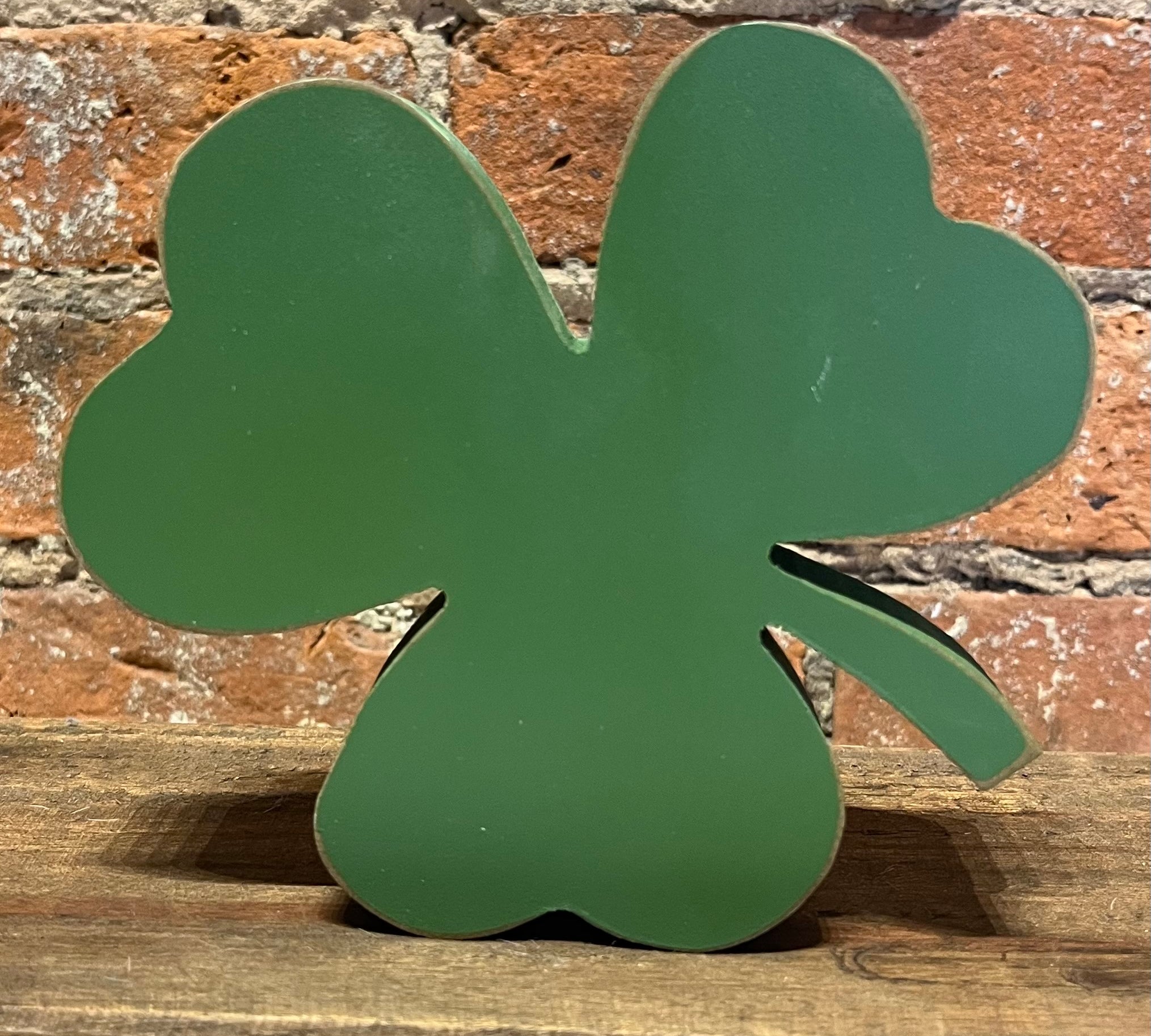 Wooden Green Shamrock