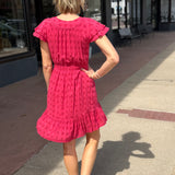 Eyelet Ruffle Sleeve Hi Low Mini Dress