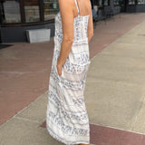 Hi Low Patchwork Ruffle Maxi Dress