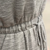 Round Neck Waist Tie Mini Dress