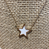 Gold Chain/Grey Bead Necklace w/ Star Pendant