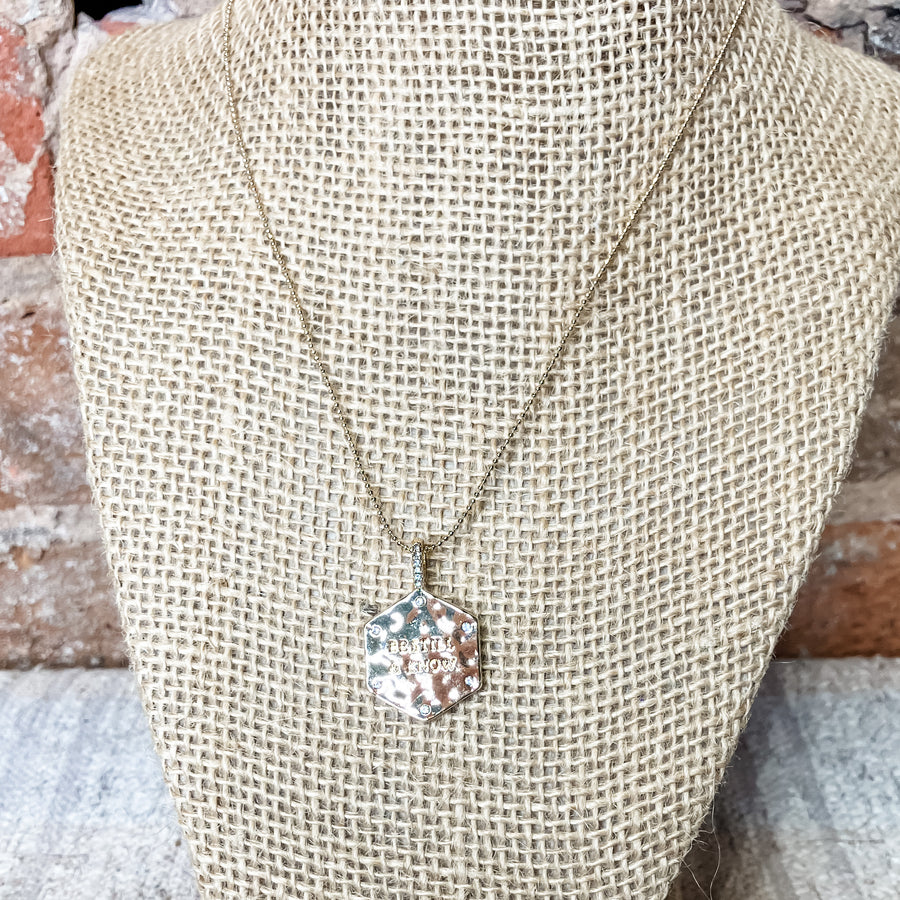 Gold Necklace w/Be Still & Know Pendant