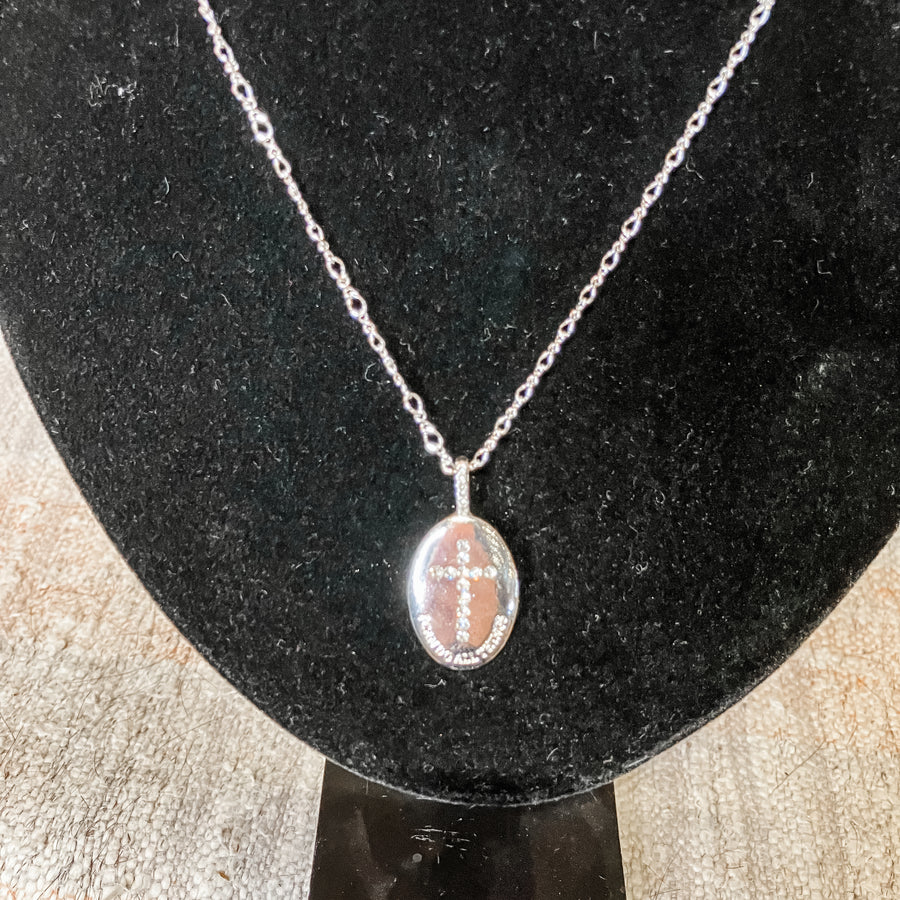 Silver I Can Do All Things Cross Necklace
