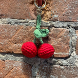 Crochet Cherry Bag Charm