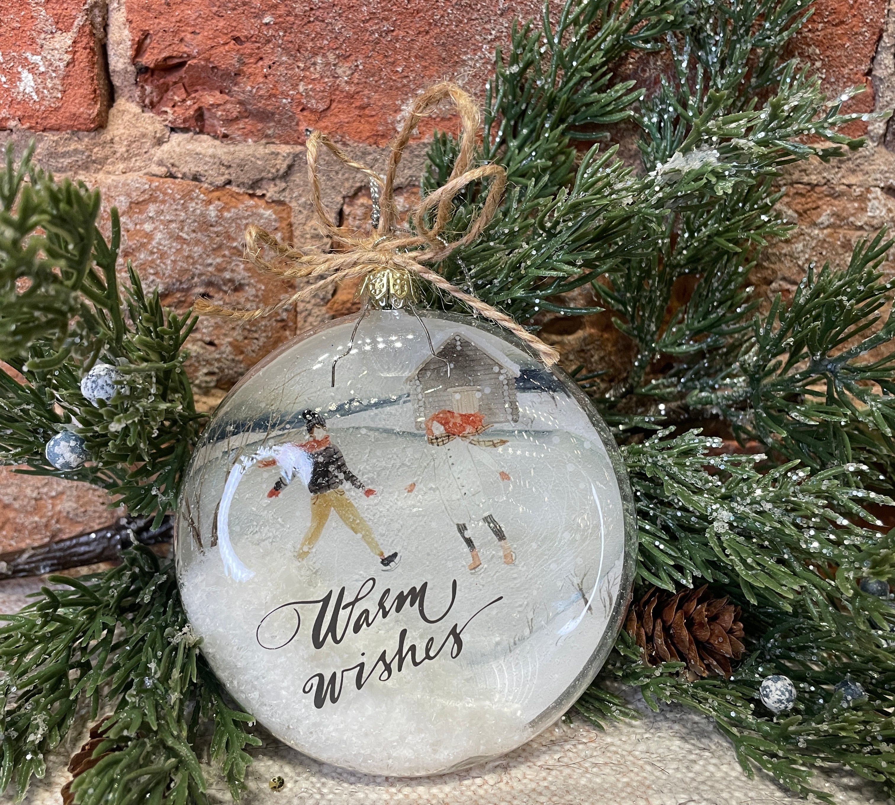 Vintage Skater Disc Glass Orn 4.5”