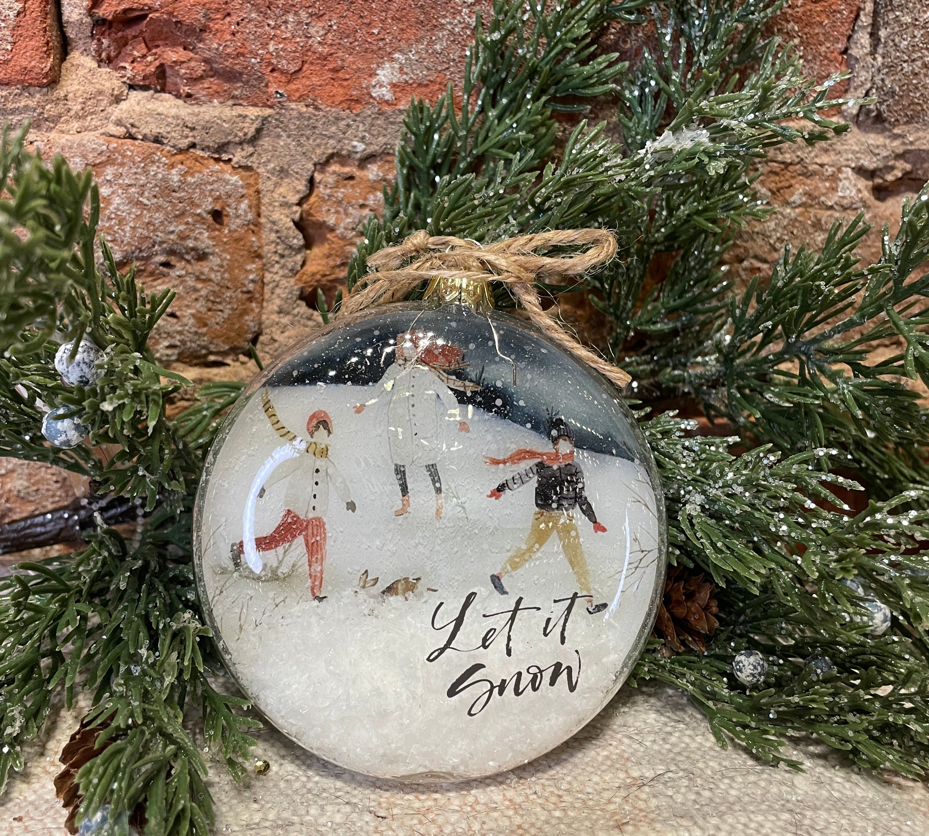 Vintage Skater Disc Glass Orn 4.5”