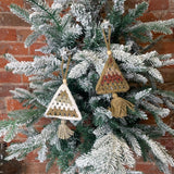 Crochet Tree w/ Wood Bead & Tassel Orn 4”
