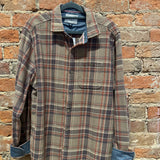 Mens Luverne Striped Knit Flannel Shirt