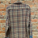 Mens Luverne Striped Knit Flannel Shirt