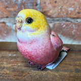Pink/Yellow Sitting Parakeet 4"