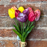 Real Touch Mixed Color Tulip Bundle 14.5"