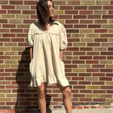 Short Sleeve Ruffle Bottom Dress