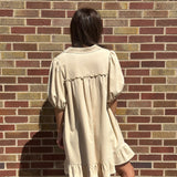 Short Sleeve Ruffle Bottom Dress