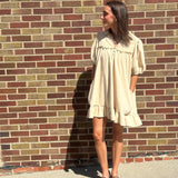 Short Sleeve Ruffle Bottom Dress
