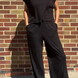 Viscose Cropped Wide Leg Pant