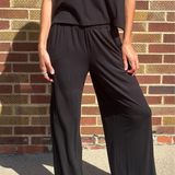 Viscose Cropped Wide Leg Pant