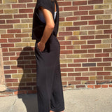 Viscose Cropped Wide Leg Pant