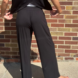 Viscose Cropped Wide Leg Pant