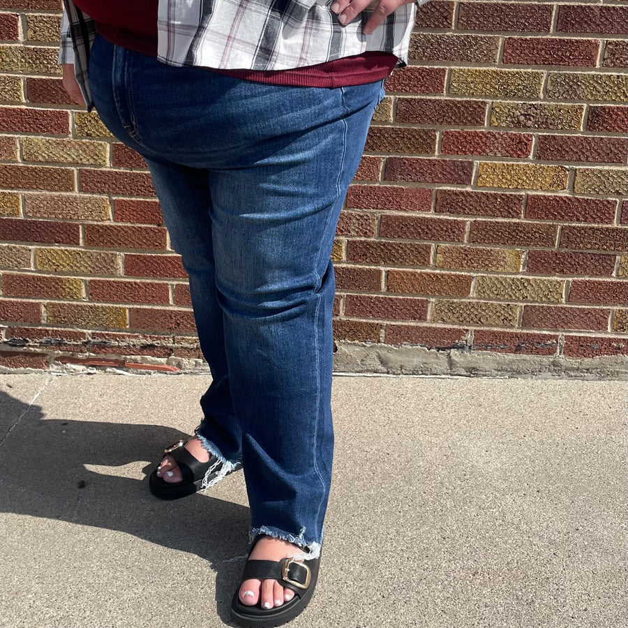 Plus Super High Straight Leg w/ Step Hem Mica Jeans