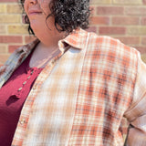 Plus Plaid Frayed Shirt