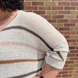 Plus Stripe Loose Fit Knit Sweater