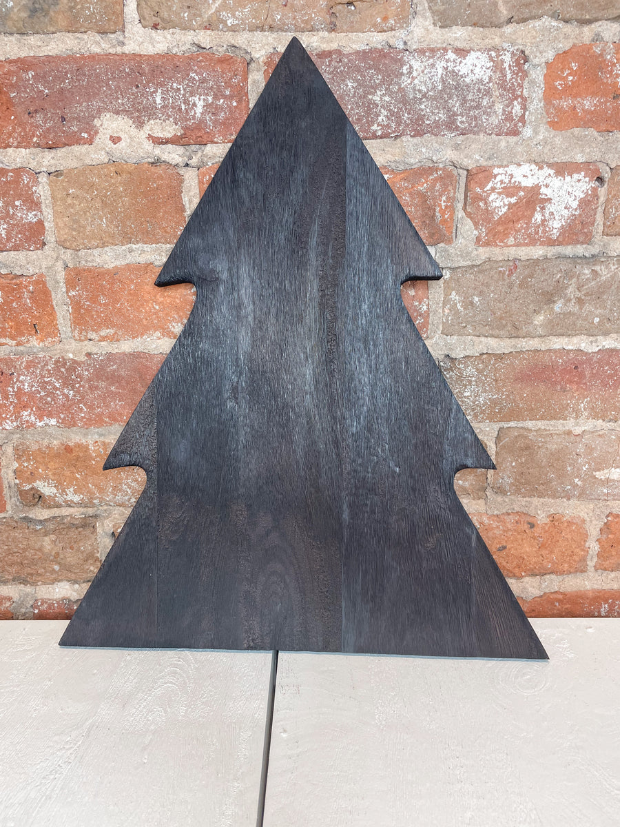 Black Mango Wood Tree Cheese Cutting Board 17.25x14.5”