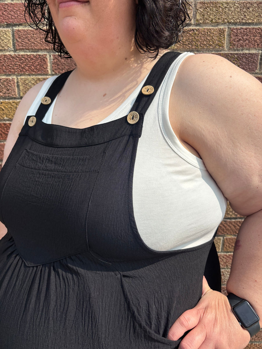 Plus Solid Tiered Midi Dress w/Side Pocket