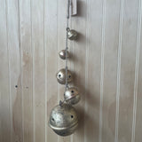 Five Hanging Gold Metal Bells w/Star Cutout 16”
