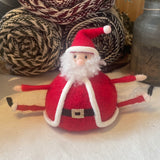 Red/White Wool Felt Sitting Santa 4.5”