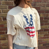 American Flag Graphic Long Crop Top