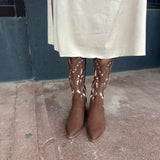 Zinnia Cocoa Laser Cut Western Boot