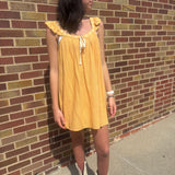 Front Tie Ruffle Sleeve Mini Dress