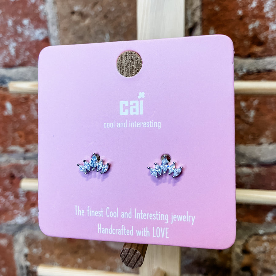 Five Oval Cz Earring