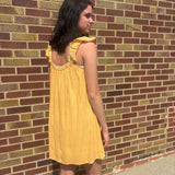 Front Tie Ruffle Sleeve Mini Dress