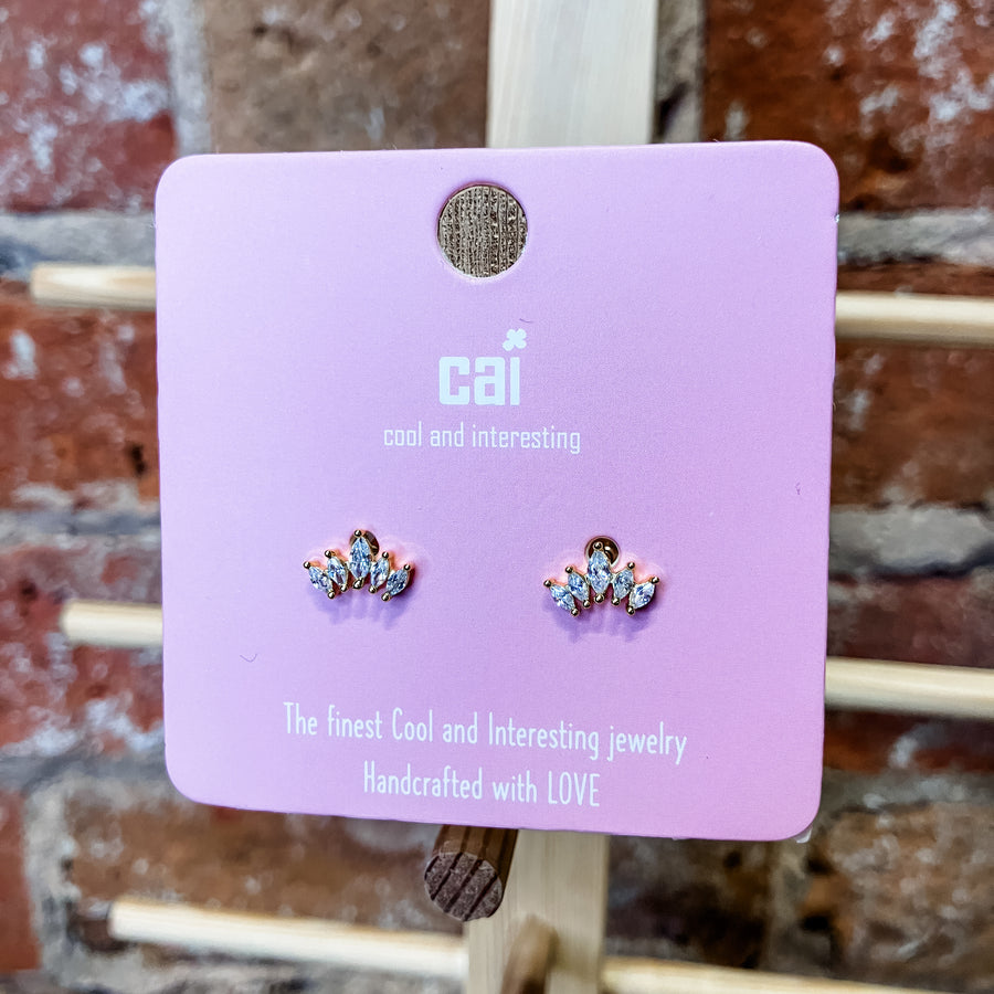 Five Oval Cz Earring