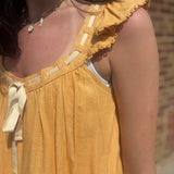 Front Tie Ruffle Sleeve Mini Dress
