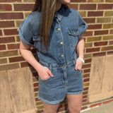 Mineral Wash Denim Jumpsuit