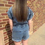 Mineral Wash Denim Jumpsuit
