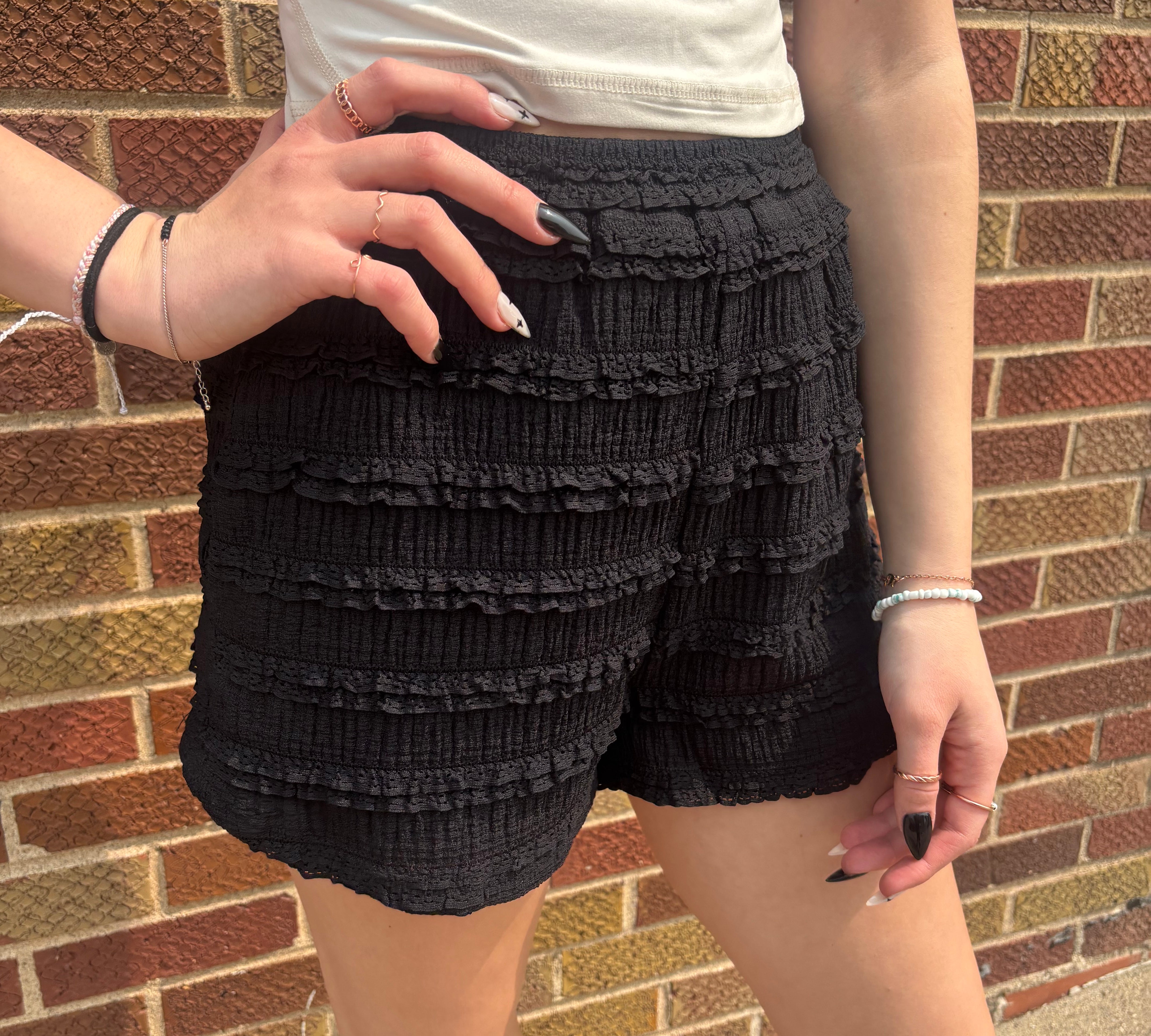 Textured Ruffle Short