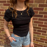 Textured Ruffle Top