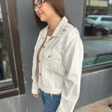 White Distressed Denim Jacket