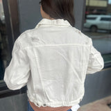 White Distressed Denim Jacket