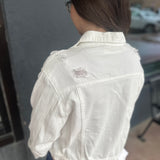 White Distressed Denim Jacket