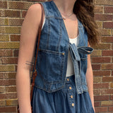 Denim Tie Front Vest