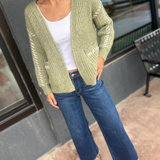 Open Front Cardigan w/Stitch Detail