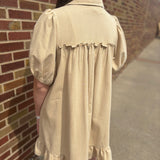 Short Sleeve Ruffle Bottom Dress