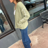 Open Front Cardigan w/Stitch Detail