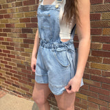 Side Tie Short Overalls
