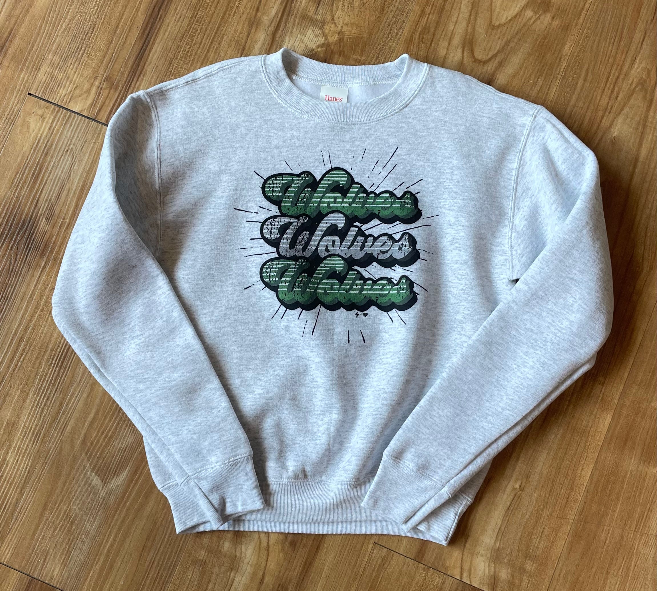 Wolves Youth Retro Repeat Spirit Sweatshirt