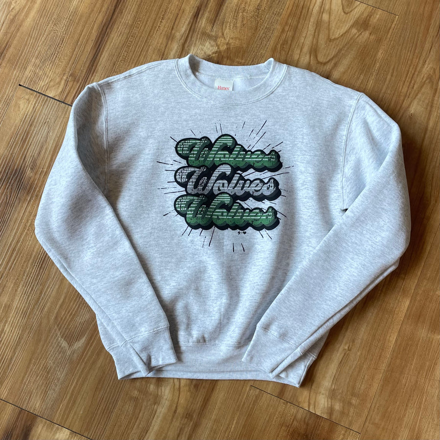 Wolves Youth Retro Repeat Spirit Sweatshirt